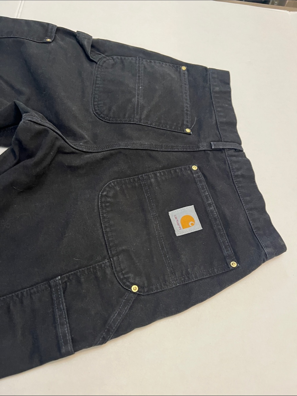 VINTAGE Y2K CARHARTT USA UNION MADE DOUBLE KNEE WORK PANTS BLACK SIZE 31x34 - Picture 12 of 12